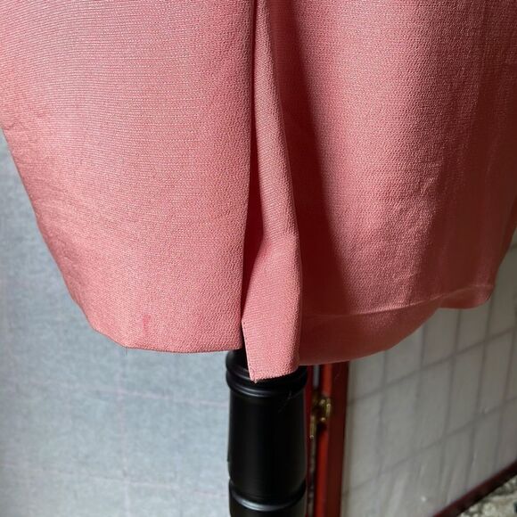 Liz Claiborne Pink Short Sleeved Dress w/ Embroidered Top (Size: 2 Petite) - Picture 10 of 12